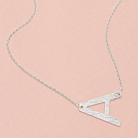 -A- white Gold Dipped Monogram Pendant Necklace